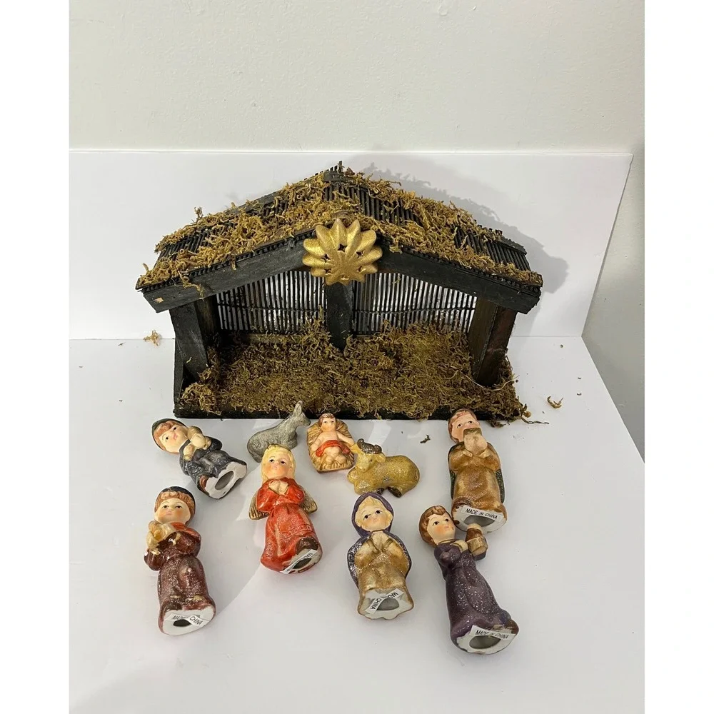 JCPenney Home Collection‎ Childrens Nativity Set Multicolor Rustic Holiday Decor